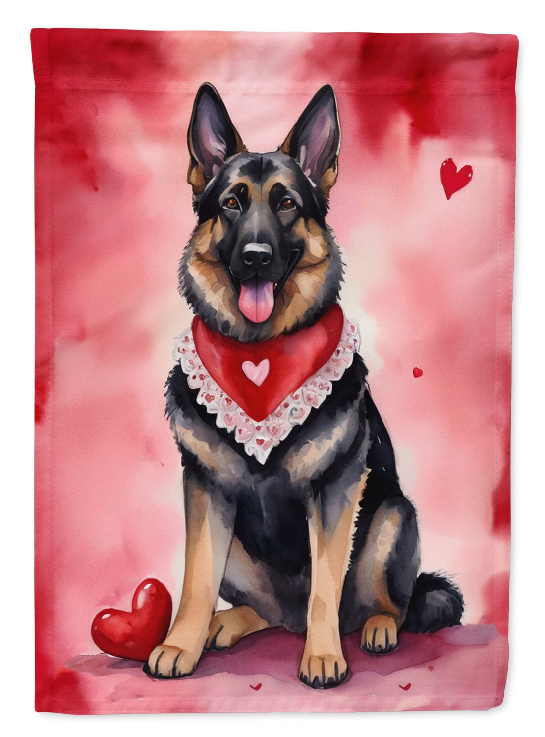 German Shepherd My Valentine House Flag 28 in x 40 in