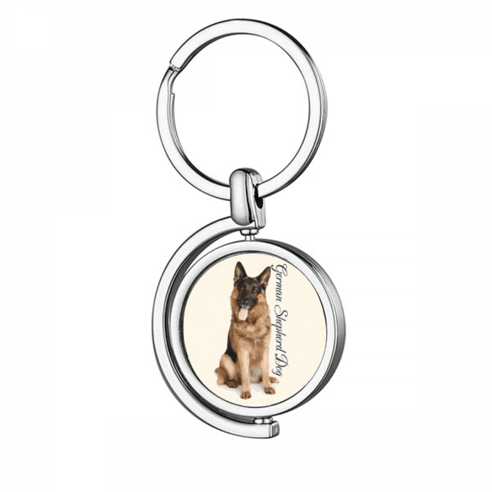 German Shepherd National Animal Rotating Keychain Metal Keyring Holder