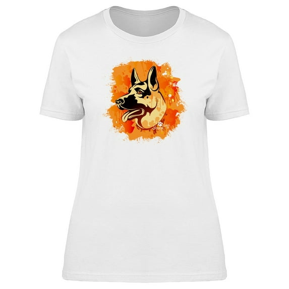 German Shepherd Orange Color Tee Men's -Image by Shutterstock