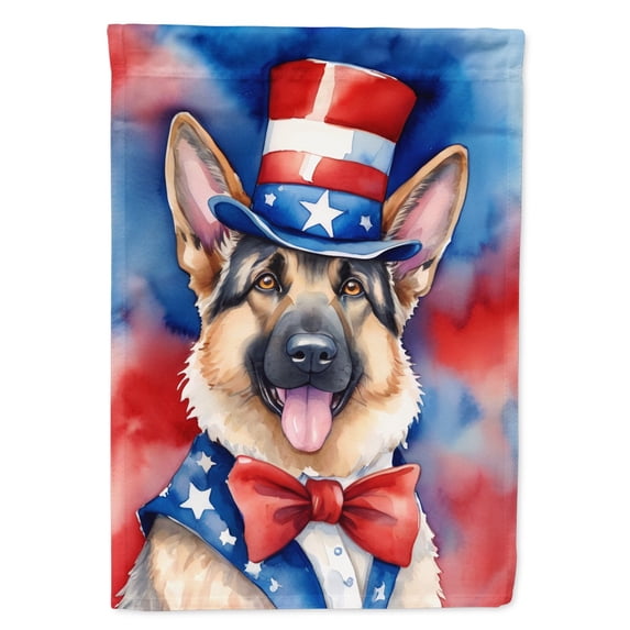 German Shepherd Patriotic American House Flag 28 in x 40 in