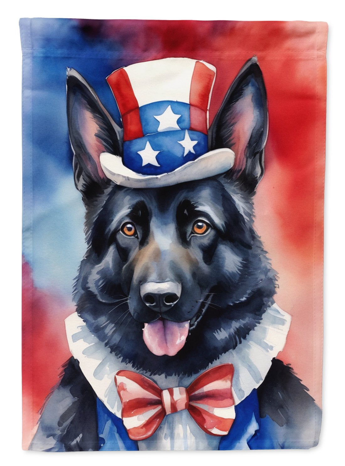 German Shepherd Patriotic American House Flag 28 in x 40 in