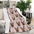 thumbnail image 1 of German Shepherd and Pioneer Flower Blanket,Comfortable Soft Flannel Throw Blanket,All Season,Warm Lightweight Blankets for Sofa Bed Couch Living Room Chair,50"x60", 1 of 4