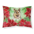 thumbnail image 1 of German Shepherd Poinsettas Fabric Standard Pillowcase, 1 of 2