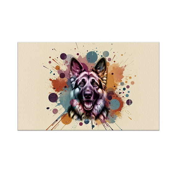 German Shepherd Portrait Watercolor Vintage Retro Styles Doormat Alsatian Dog Lover Gifts Indoor Outdoor Welcome Mat - 00001