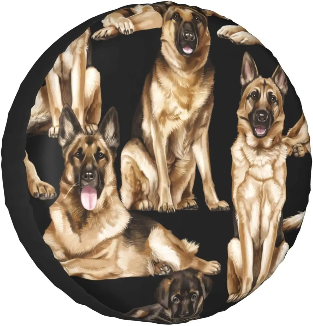 German Shepherd Printed Spare Tire Cover Waterproof Tire Wheel