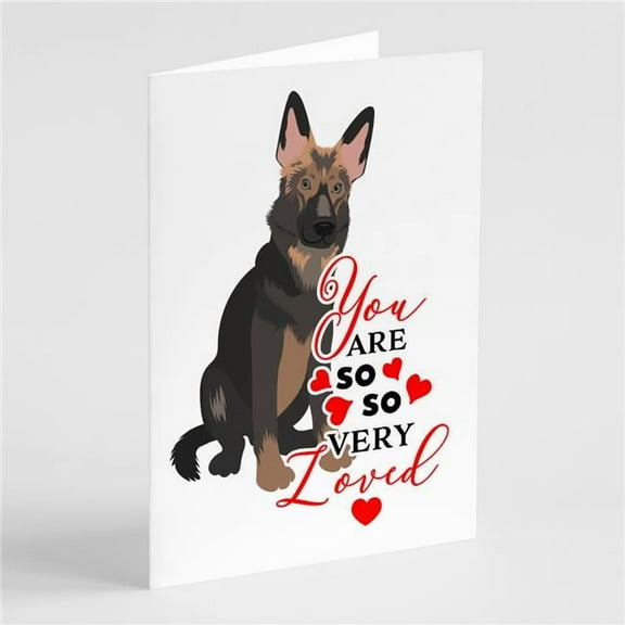 German Shepherd Puppy so Loved Greeting Cards and Envelopes Pack of 8 7 in x 5 in