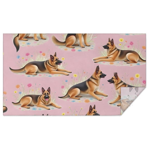 German Shepherd Rectangle Tablecloth 60"x102",Waterproof Polyester Rectangle Table Cloth, Wipeable Spillproof Polyester Tablecloth for Dining, Camping, Indoor and Outdoor