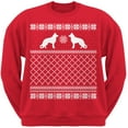 thumbnail image 1 of German Shepherd Red Adult Ugly Christmas Sweater Crew Neck Sweatshirt, 1 of 1