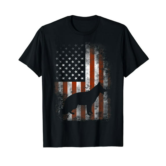 German Shepherd Shirt American Flag USA Patriotic Dog Gift T-Shirt For Dog Lover Gift