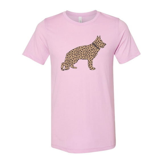 German Shepherd Shirt, Leopard German Shepherd, German Shepherd Tshirt, Dog Mom Shirt, Gift For Her, K-9 Shirt, Unisex Fit, German Shepherd, Lilac, SMALL