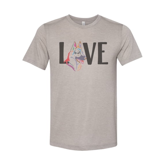 "German Shepherd Shirt, Love German Shepherd, Unisex, Soft Bella Canvas, German Shepherd Owner, German Shepherd Mom, K-9 Shirt, Service Dog, Heather Stone, LARGE"