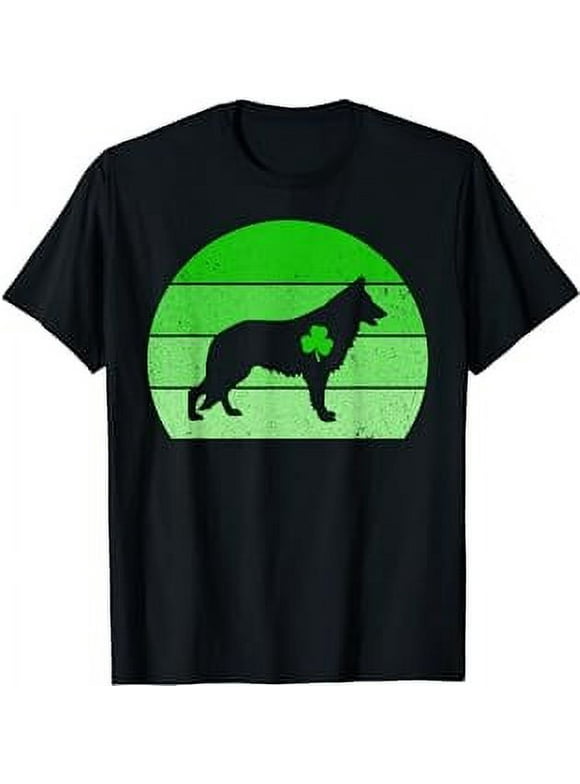 German Shepherd Silhouette Irish Clover St Patricks Day T-Shirt