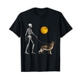 thumbnail image 1 of German Shepherd Skeleton Dog Walking Halloween Costume T-Shirt For Dog Lover Gift, 1 of 5