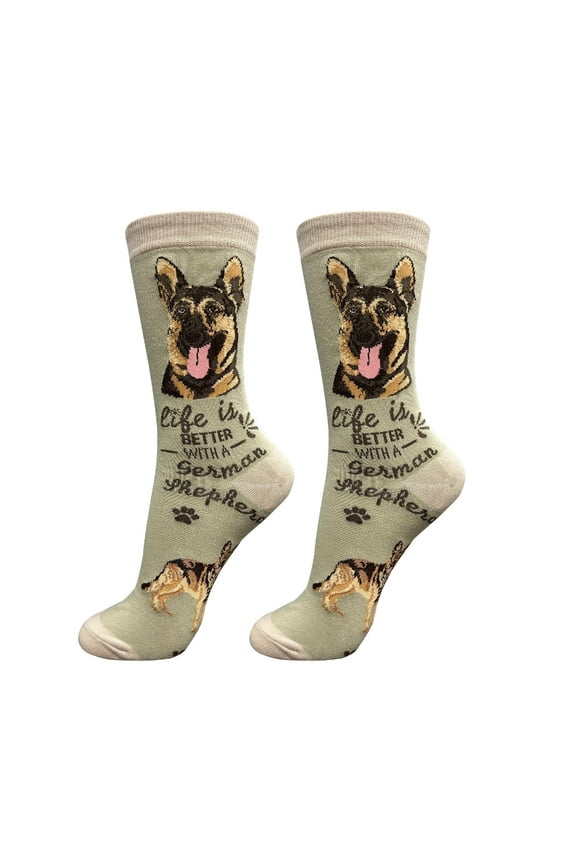 German Shepherd Socks - Life is Better Socks for Pet Lovers - Cute Unisex Socks - One Size Fits Most