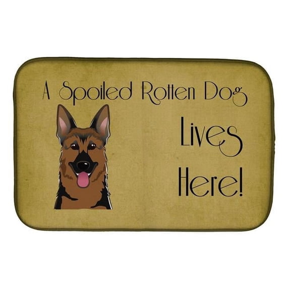 German Shepherd Spoiled Dog Lives Here Dish Drying Mat