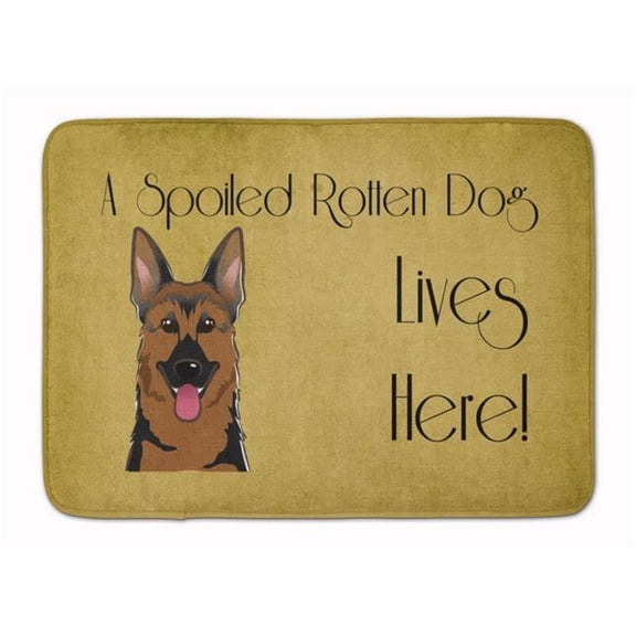 German Shepherd Spoiled Dog Lives Here Machine Washable Memory Foam Mat