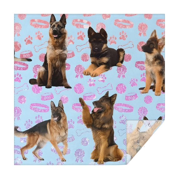 German Shepherd Square Tablecloth,Waterproof Square Table Cover,Wipeable Spillproof Washable Table Cover for Home Kitchen Party Decor 42"X42"(107x107cm)