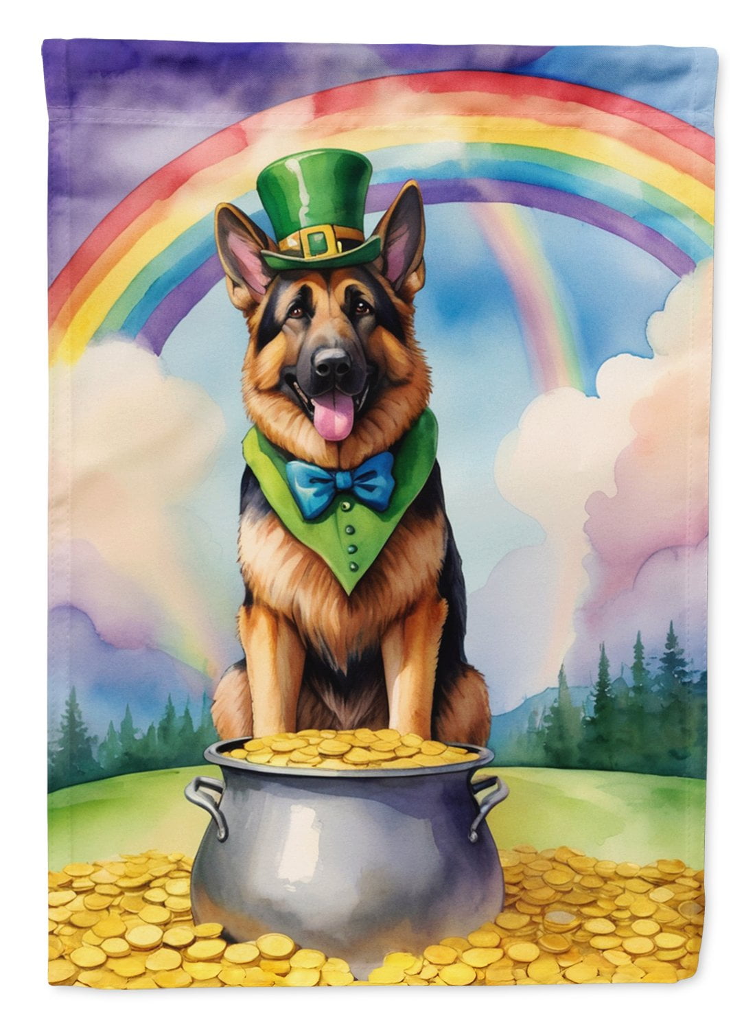 German Shepherd St Patrick's Day House Flag 28 in x 40 in