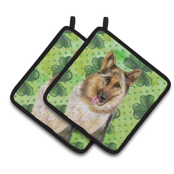 German Shepherd St.Patricks Pair of Pot Holders