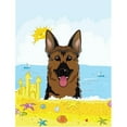 thumbnail image 1 of German Shepherd Summer Beach Canvas House Flag, 1 of 1