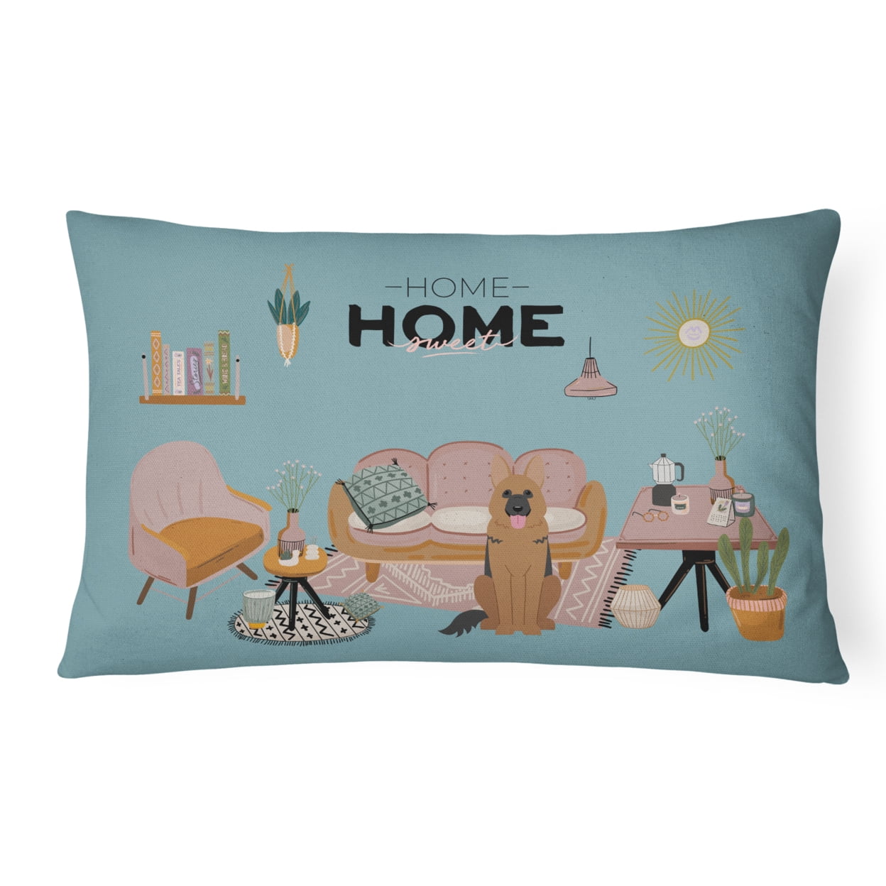 German Shepherd Sweet Home Canvas Fabric Decorative Pillow