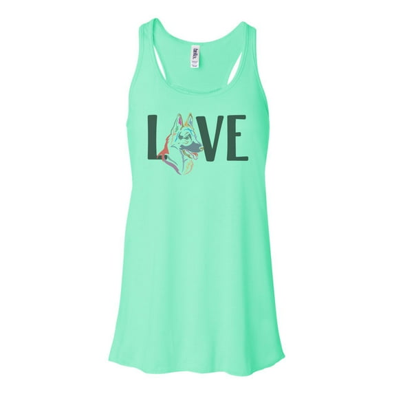 "German Shepherd Tank, Love German Shepherd, Racerback, Soft Bella Canvas, German Shepherd Owner, German Shepherd Mom, Muscle Tank, Gym Tank, Mint , MEDIUM"