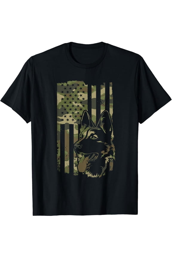 German Shepherd USA Flag Dog Lover T-Shirt