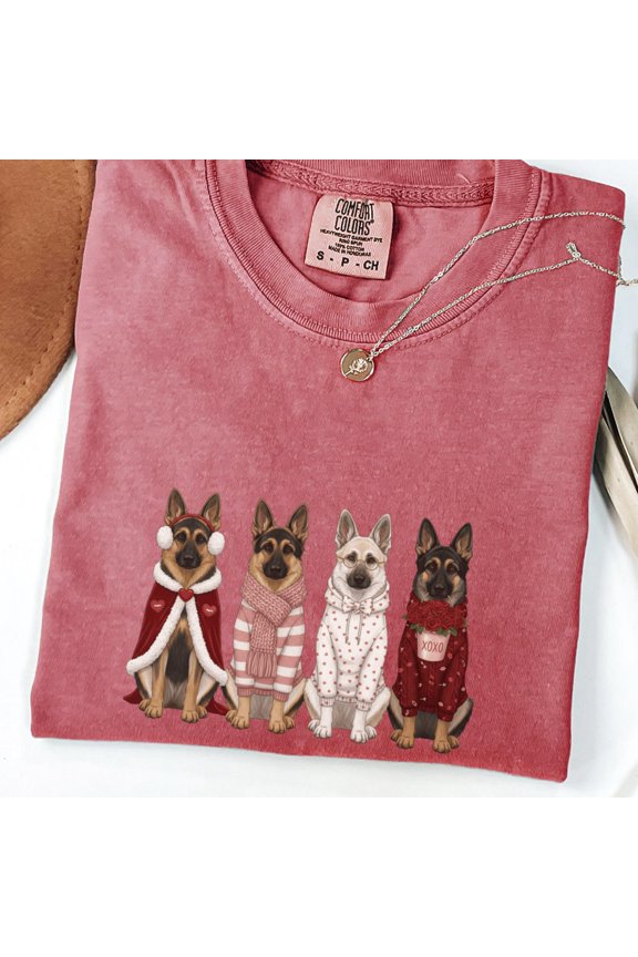 German Shepherd Valentine Shirt Dog Mom Gift Cute GSD Lover Shirt Puppy Love Tshirt Co