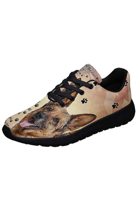 German Shepherd Waiting At The Door Shoes Sneakers Black Size 7.5
