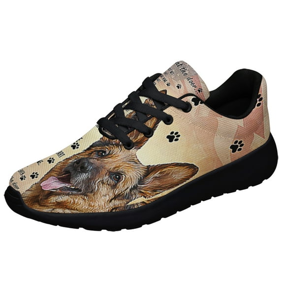 German Shepherd Waiting At The Door Shoes Sneakers Black Size 8
