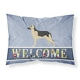 thumbnail image 1 of German Shepherd Welcome Fabric Standard Pillowcase Blue, 1 of 2