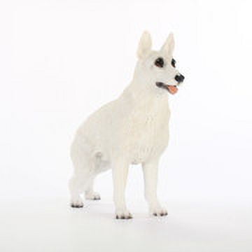 Handcrafted White Resin German Shepherd Dog Figurine