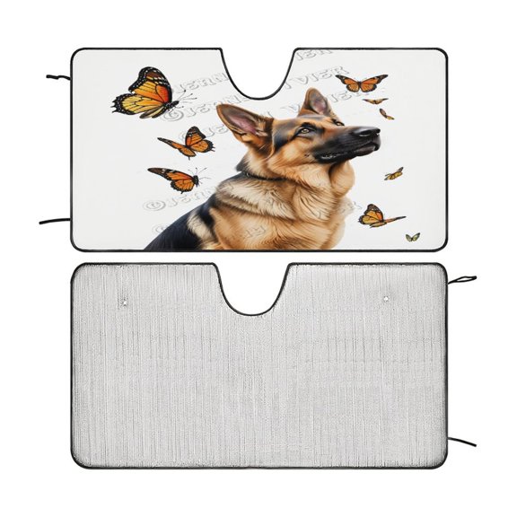 German Shepherd Windshield Shade, Car Sun Shade for Front Windshield Sun Visor Protector Blocks UV Rays Fold-able Keep Your Vehicle Cool 51"x28"