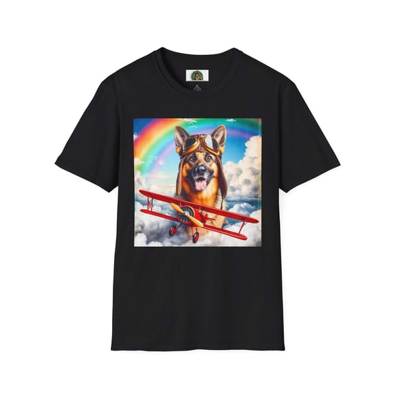 German Shepherd airplane flying