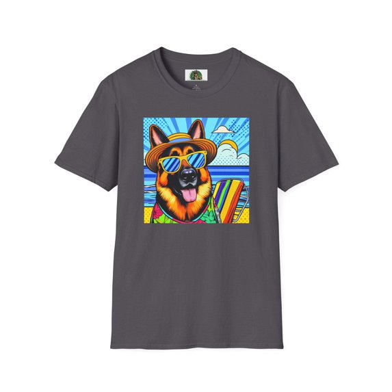 German Shepherd beach puppy shirt