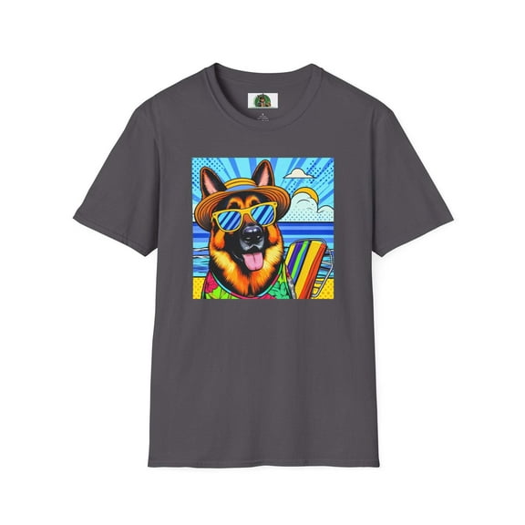 German Shepherd beach puppy shirt