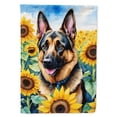 thumbnail image 1 of German Shepherd in Sunflowers House Flag 28 in x 40 in, 1 of 7