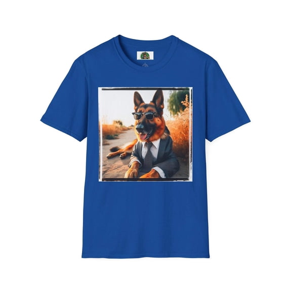 German Shepherd suit and beach