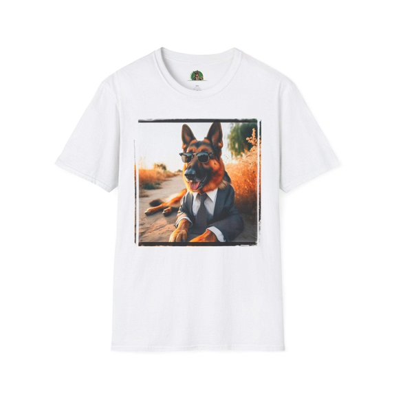 German Shepherd suit and beach