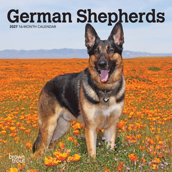 German Shepherds 2027 7 X 14 Inch (Hanging) Monthly Mini Wall Calendar, (Paperback)