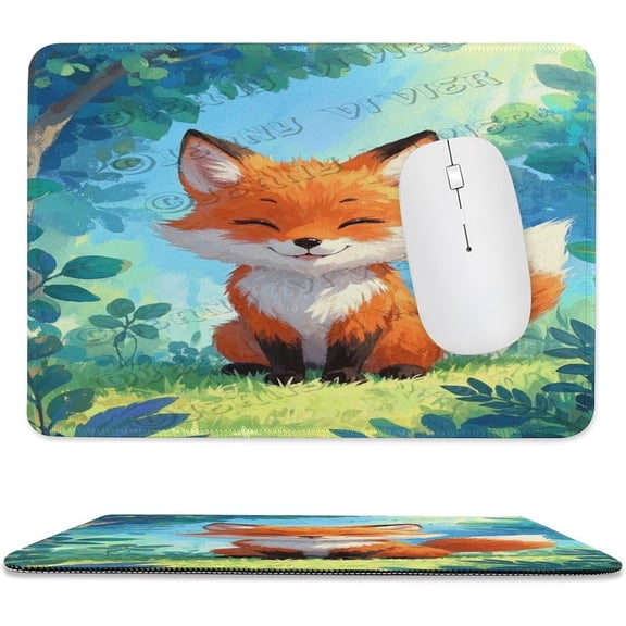 German Shepherds Portrait Mouse Pad 8x10 in with Stitched Edge, Soft Cloth Surface Non-Slip Desk Mouse Pad, Charming German Shepherd Portrait Illustration for Office Desk Accessories