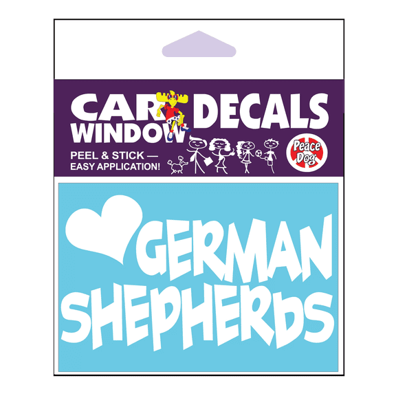 Imagine This Car Window Decal, Heart German Shepherds