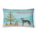 thumbnail image 1 of German Sheprador No.2 Christmas Tree Canvas Fabric Decorative Pillow, 1 of 1