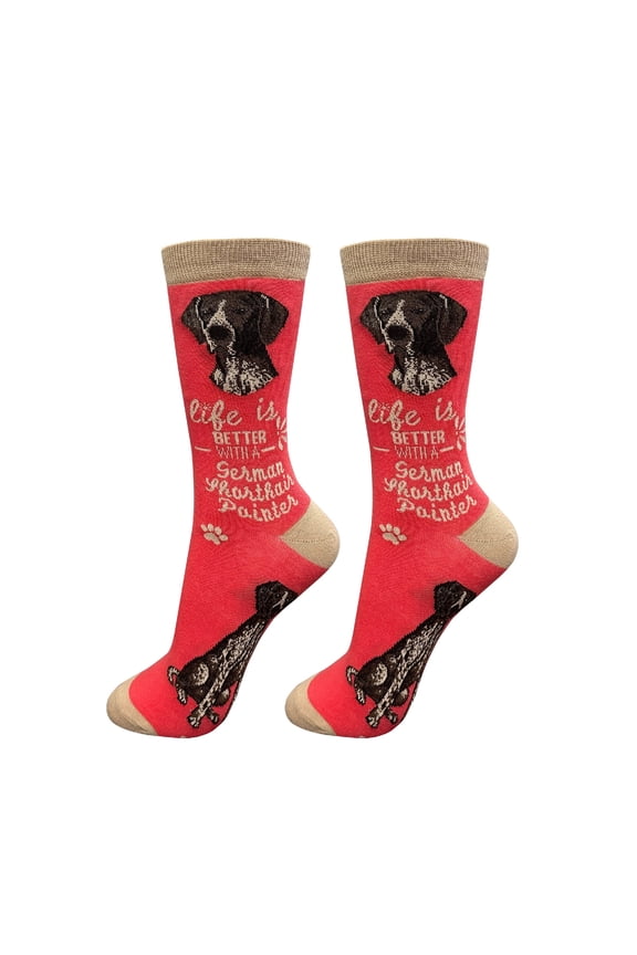 German ShorthaiRed Pointer Socks - Life is Better Socks for Pet Lovers - Cute Unisex Socks - One Size Fits Most