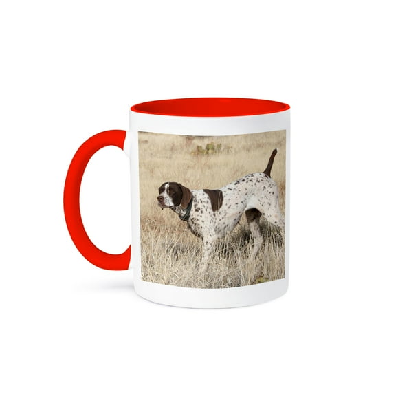 3dRose, German Shorthair Pointer, 11oz Two-Tone Red Mug