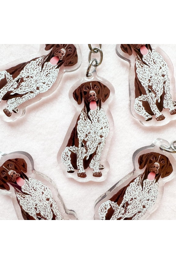 German Shorthair Pointer Keychain, Acrylic Keychain, Dog Keychain, Original Artwork Keychain (1 keychain)