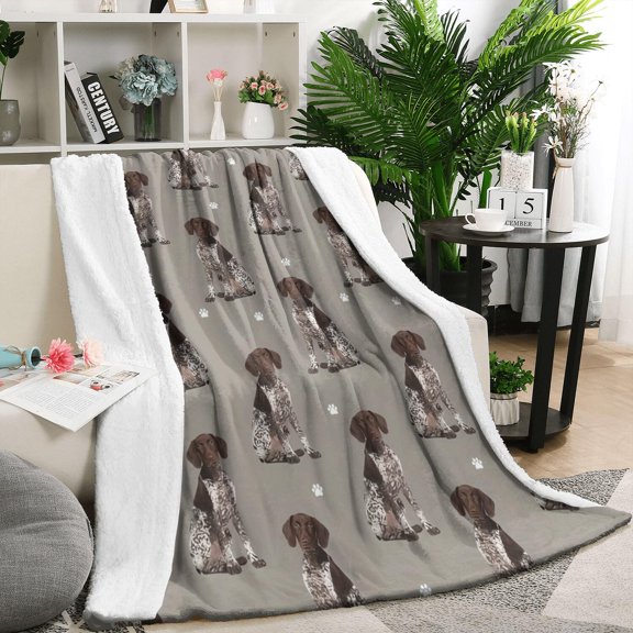 German Shorthaired Pointer Blanket,Comfortable Soft Flannel Throw Blanket,All Season,Warm Lightweight Blankets for Sofa Bed Couch Living Room Chair,50"x60"(130x150cm)