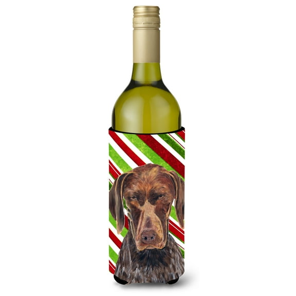 German Shorthaired Pointer Candy Cane Holiday Christmas Wine Bottle Hugger