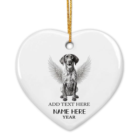 German Shorthaired Pointer Ceramic Christmas Ornament for Who Loss of Dog, Personalized German Shorthaired Pointer Sympathy Ornament Gift, Custom Name German Shorthaired Pointer Remembrance Ornament