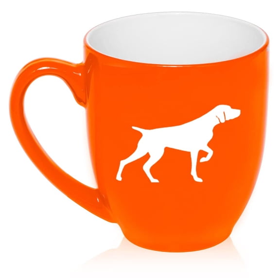 German Shorthaired Pointer Ceramic Coffee Mug Tea Cup Gift for Her, Him, Women, Men, Wife, Husband, Mom, Dad, Boyfriend, Son, Friend, Cute, Birthday, Anniversary, Puppy, Dog Lover (16oz Orange)